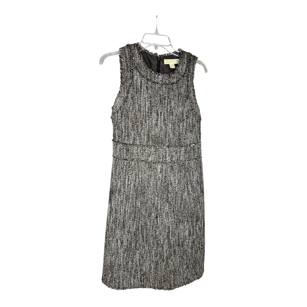 Michael Kors Women’s Sleeveless Tweed Sheath Brown/Black/Cream Dress SZ 6